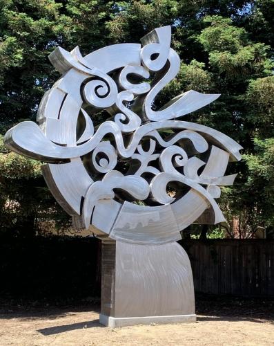 "Reflections"San Mateo CA. 2019Stainless Steel, 29 feet tall